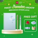 Deli Paket Ramadhan Kreatif / 1 Buku Tulis, 1 Pulpen Gel, 1 Highlighter / FREE STICKER LUCU