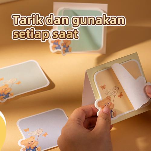 Deli x Butterbear Sticky Notes / Catatan Tempel 30 Lembar Daya Rekat Baik NS359
