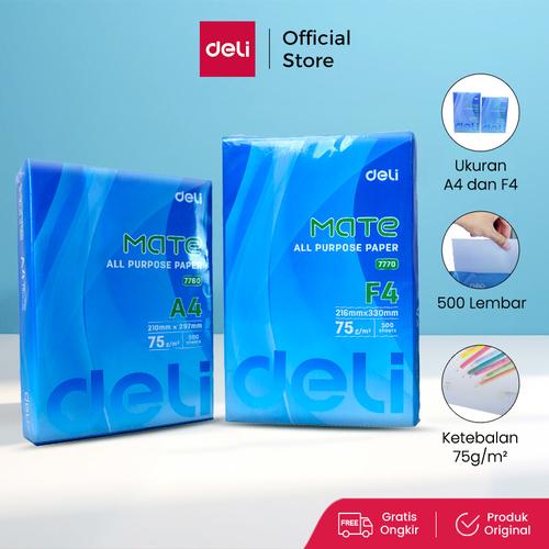 Deli Kertas HVS / Copy Paper 500 lembar A4 F4 E7770