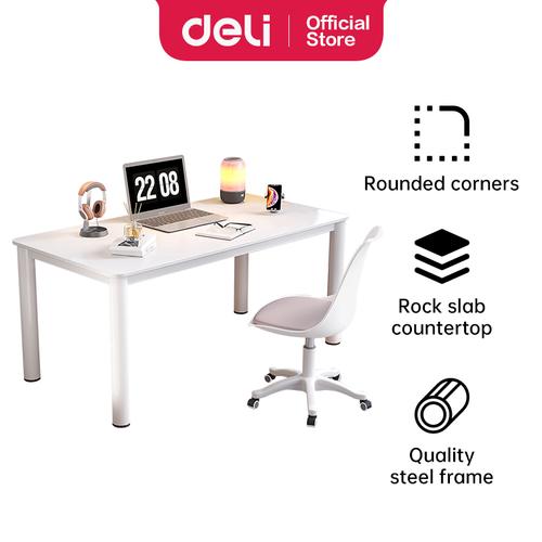 Deli Meja Kerja / Meja Belajar / Office Table 100cm Putih Besar E91514