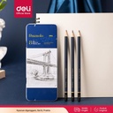 Deli Sketch Pencil Set / Pensil Sketsa Gambar isi 8 Box Metal EC26