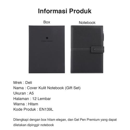Deli Leather Cover Notebook Gift Set Hadiah Buku Catatan A5 EN139L