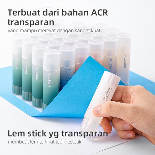 Nusign Transparent Glue Stick Lem Kertas Transparan 8 15 21 gr NS14X