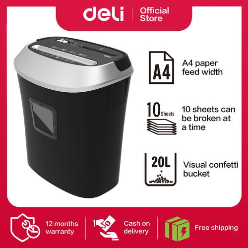 Deli Paper Shredder / Mesin Penghancur Kertas 10 Lembar Otomatis E9948