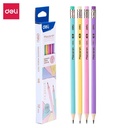Deli Graphite Pencil / Pensil Kayu HB 12pcs Pastel Penghapus EC025-HB