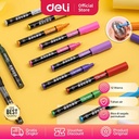 Deli Acrylic Marker/Spidol Akrilik Papan Tulis 12 Warna Anti Air S583
