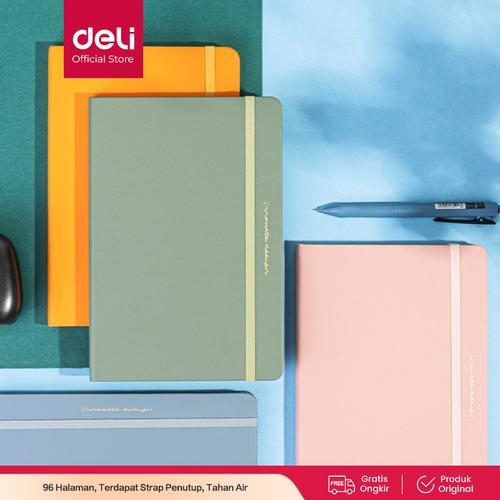 Deli Leather Cover Notebook/Buku Catatan Cover Kulit A5 96Lembar 22295