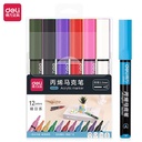 Deli Acrylic Marker/Spidol Akrilik Papan Tulis 12 Warna Anti Air S583