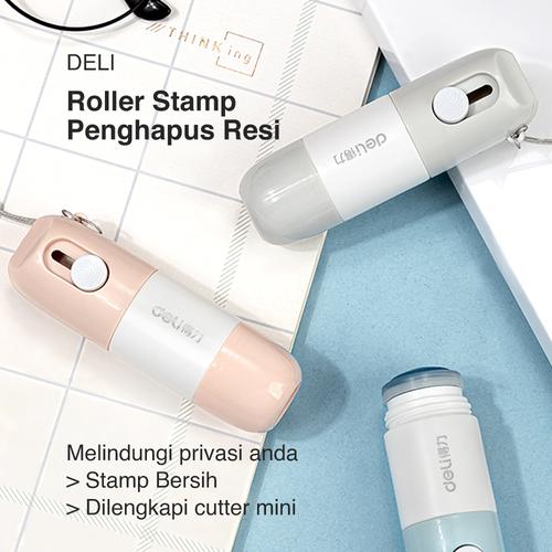 Deli Roller Stampel/Stempel Pelindung Data 2 in 1 Dengan Cutter JQ12X
