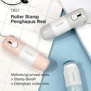 Deli Roller Stampel/Stempel Pelindung Data 2 in 1 Dengan Cutter JQ12X