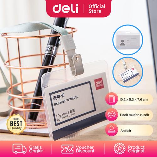Deli Name Badge / Lanyard Transparan Bahan PP 10cm 50pcs/box 64800
