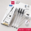 Deli Ballpoint Pen / Pulpen Bolpoin 1mm Isi 12pcs Penulisan Halus EQ3