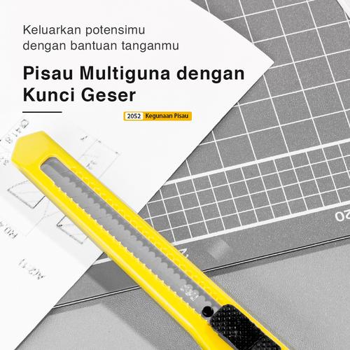 Deli Cutter / Pisau Pemotong Auto-lock System Tajam Anti Karat 2052