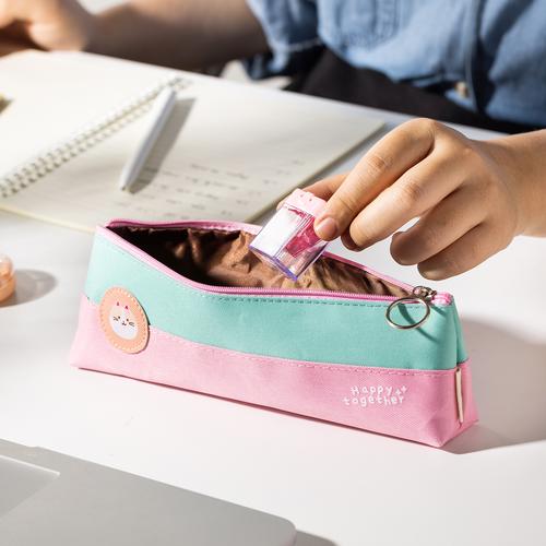 Deli Pencil Pouch / Tempat Pensil Kain 2Lapis 20CM Gambar Lucu EH908