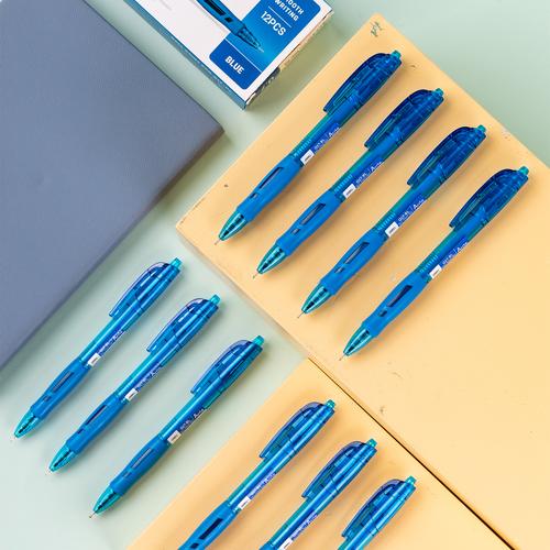 Deli Ballpoint Pen Pulpen 0.7mm Tinta Hitam & Biru Isi 12pcs/box EQ17