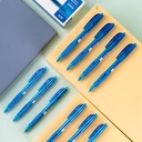 Deli Ballpoint Pen Pulpen 0.7mm Tinta Hitam & Biru Isi 12pcs/box EQ17