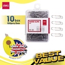 Deli Combo ATK Ekonomis 10pak Paper Clip isi 100pcs/pak Free Cutter