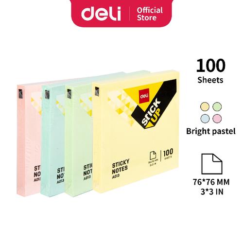 Deli Combo ATK Ekonomis 8pcs Sticky Notes Tempel 76mm Free Mini Cutter