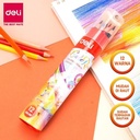 Deli EC00307 Pensil Warna 12 Warna dengan Bonus Rautan Pensil Diatas