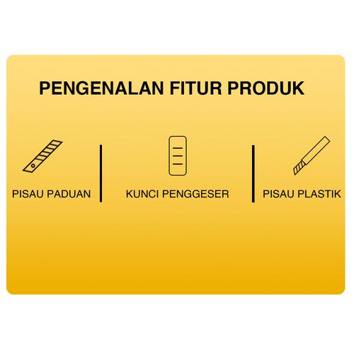 Deli Cutter / Pisau Pemotong Auto-lock System Tajam Anti Karat 2052