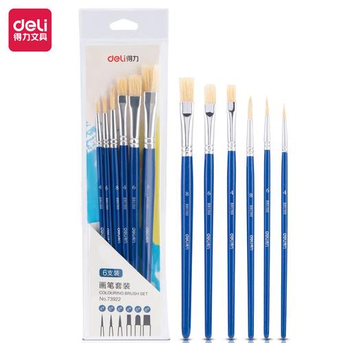 Deli Paint Brush / Kuas Lukis Satu Set Isi 6pcs Awet Dipakai 73922