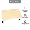 Deli Vusign Folding Table Meja Belajar Laptop Lipat w/ USB Port VS86X