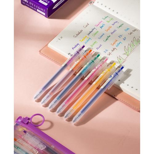 Deli School Gel Pen / Pulpen Gel 0.5 mm 6 Warna Retracable EG118-6C