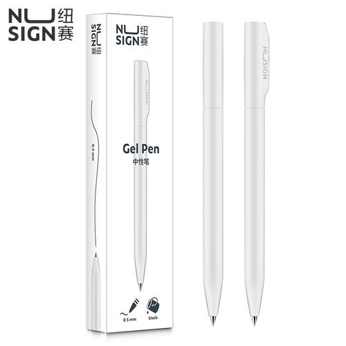 Deli Nusign Gel Pen/Pulpen Gel Putar 0.5mm Tinta Hitam Bahan ABS NS552