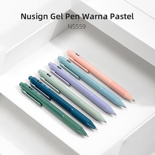 Deli Nusign Gel Pen/Gel Pen Cetek 0.5mm Tinta Hitam Warna Pastel NS559