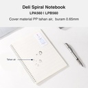 Deli Spiral Notebook / Buku Spiral Cover PP Transparant B5 60L LPB560