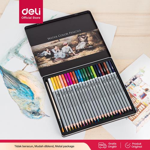 Deli Pensil Warna 24C dapat dicuci dan teknologi hybrid 6521