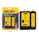 Deli LAN Tester/Alat Tes Kabel Internet RJ11 RJ45 Akurat&Praktis DL840