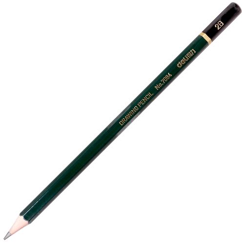 Deli Graphite Pencil 2B\Pensil Kayu 2B Hitam Pekat 12pcs/box 7084