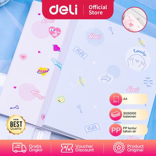 Deli Display Book / Map Dokumen A4 Warna Pastel 30/60/80 Halaman 7267X