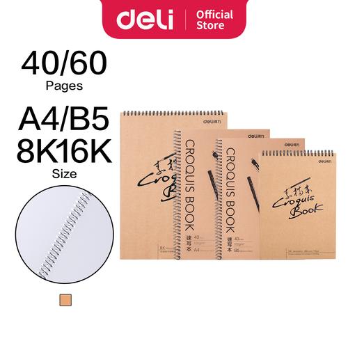 Deli sketch book 60 lembar , buka vertikal,atau diputar 73634 73635