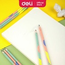 Deli Pensil Macaron pattern HB Isi 12Pcs Dilengkapi Penghapus EU54800