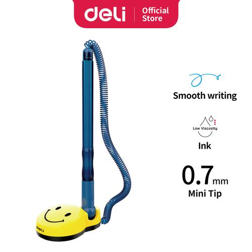 Deli Desk Ballpoint Pulpen Meja 0.5mm Tinta Warna Biru EQ50-BL