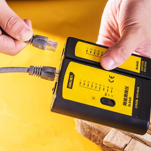 Deli LAN Tester/Alat Tes Kabel Internet RJ11 RJ45 Akurat&Praktis DL840