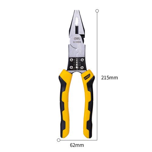 Deli Pliers/Tang Kombinasi Multifungsi 8.5 inch PVC Handle DL100008