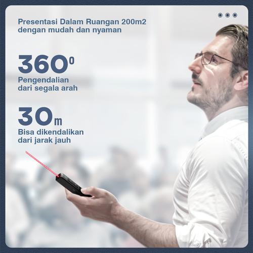 Deli Laser Pointer + Presenter Wireless USB Pen Laser Jarak 30M 2802