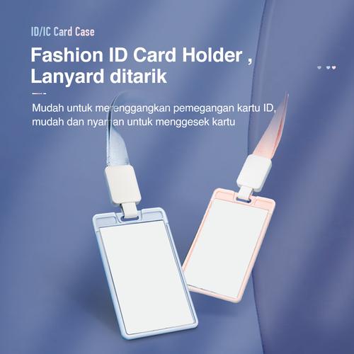 Deli Name Tag Gantungan Kartu Transparan Lanyard Bisa Ditarik 6480X