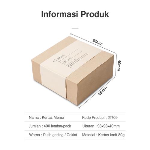 Deli Memo Paper / Kertas Memo Warna Putih Gading/Coklat 400Lmbr 2170X