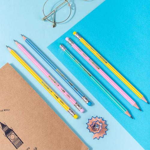 Deli Pensil 2B Hexagonal Lapisan Luar Warna Pastel 12pcs EC011-2B