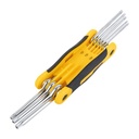 Deli Hex Keys Set / Set Kunci L Size T9-T40 Bahan Cr-v Dilipat DL3098