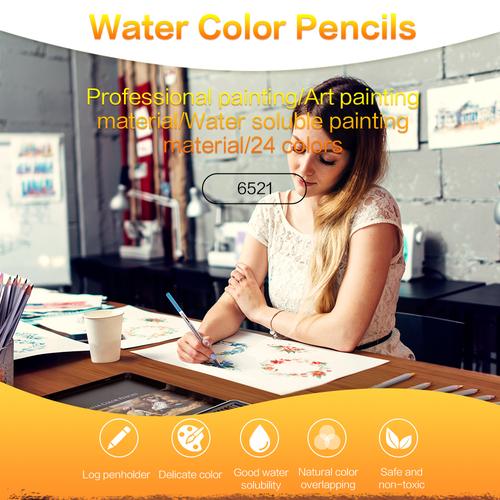 Deli Pensil Warna 24C dapat dicuci dan teknologi hybrid 6521