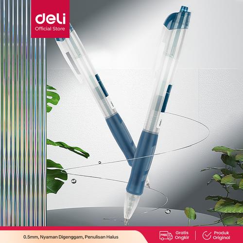Deli Gel Pen Pulpen Gel Retractable 0.5mm 3 Warna Bullet Tip S08