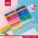 Deli Krayon Sekolah 12/24/36 Warna Cerah bentuk segitiga ergonomis tangan bersih 72070 72072 72073
