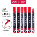 Deli EU10040 (BOX) Permanent Marker/Spidol Permanen-Merah 12 Pcs