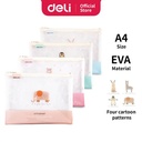 Deli Transparent Mesh Zipper Bag Map Tas Resleting Jala Ukuran A5 5992