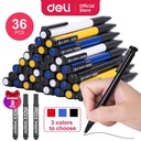 Deli Pulpen Retractable 3 Warna 1Box isi 36Pcs hasil tinta tebal 6546